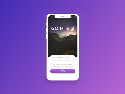 Daily Practise - Go Hiking App! clean iphone x minimal mobile app ui uidesign ux design