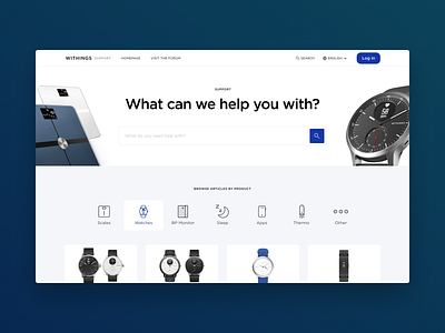 Withings Support - Website design design system health help center ui ux website withings