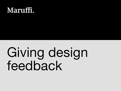 Giving design feedback