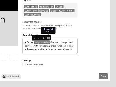 Dribbble Contextual Toolbar — Concept 😊 dribbble toolbar ui user experience ux web