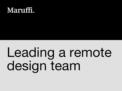 Leading a remote design team