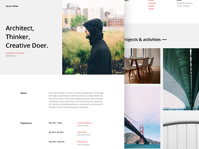 CV Resume Page by Mario Maruffi for Elegant Themes on Dribbble