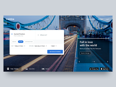 Search Train Tickets homepage search search train tickets tickets train trainline ui ux web