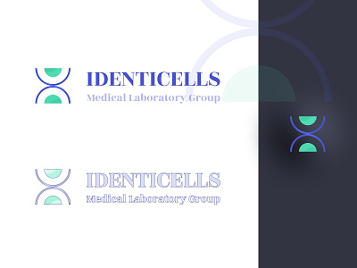 IDENTICELLS LOGO - Medical dark design figma figmadesign green light logo design logotype medical logo medicine netherlands typogaphy violet
