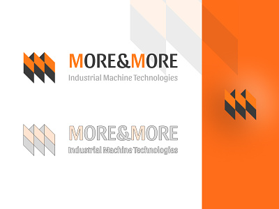 MORE MORE LOGO - Industrial figma figma design gray industrial logo logo design logotype m m logo morecolor orange typography logo