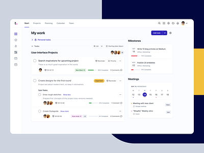 Teamwork - Dashboard concept redesign app clean dashboard design grid minimal progress project management redesign saas saas app task manager task manager app tasks teamwork todo todolist ui web webdesign