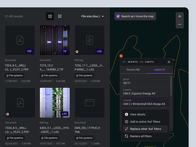 Map integration - context menu b2b business to business dashboard saas web app