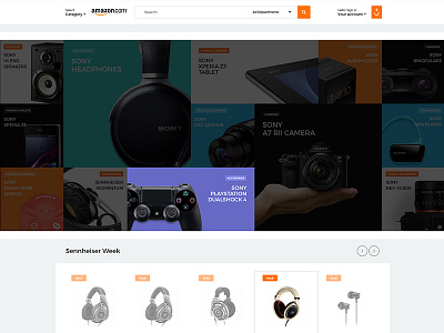 Amazon Redesign amazon ecommerce grid home homepage masonry redesign shop web website