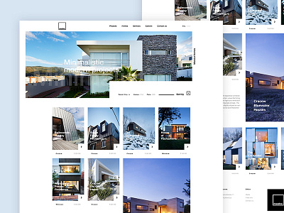 Massive Houses clean minimalistic modern web webdesign white