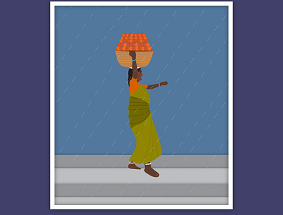 Fruitseller in rain creativity graphic graphic design graphic design illustrator illustration rain
