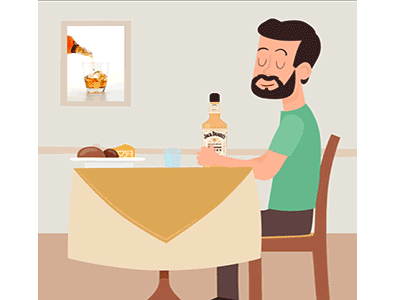 Whiskey 2dillustration alcohol animation cartoon illustration jackdaniels motiondesign motiongraphics whiskey