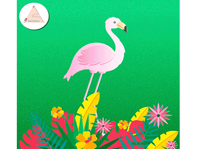 Walking Flamingo 2danimation 2dgraphics animation flamingo grass illustration motiondesign pinkflamingo walkcycle
