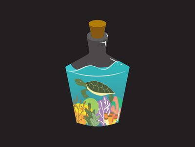 5. Inktober Illustrations adobe illustrator bottle coral design digital illustration digitalart glass glass bottle graphicdesign illustration illustration art message pet print treasure turtle under water vector vectorart