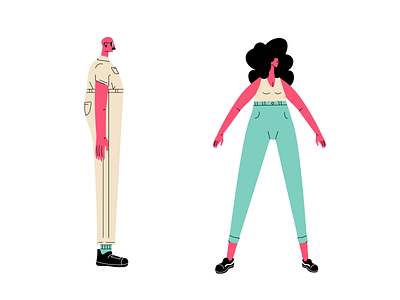 Dude and Girl | Character Concept Study art clean design flat illustration illustrator minimal ui vector web website