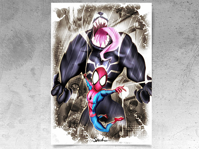 Spidey art comics illustration ipad ipadpro marvel procreate sketch spiderman venom