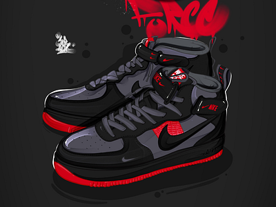 Air Force architect architecture art artist artwork drawing illustrations illustrator nike procreate sketch sneakers