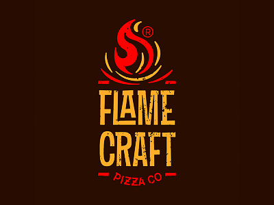FlameCraft pizza craft flame logo logotype pizza