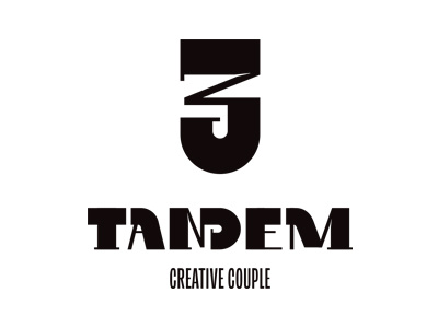 logo for art director and copywriter creative couple logo tandem