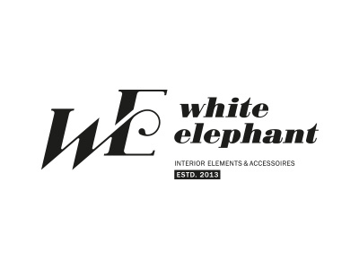 White Elephant / logo design interior accessories logo
