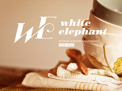 White Elephant / logo design interior accessories logo