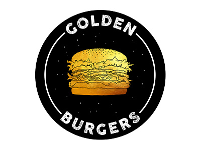 Golden Burgers burger burgerhouse burgers galaxy golden logo space stars