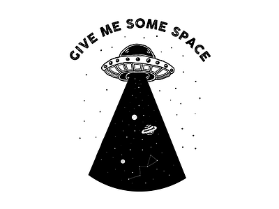 Give Me Some Space alien alienship galaxy illustration space stars