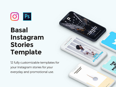 Basal Instagram Stories Pack branding instagram instagram stories social social media stories story ui