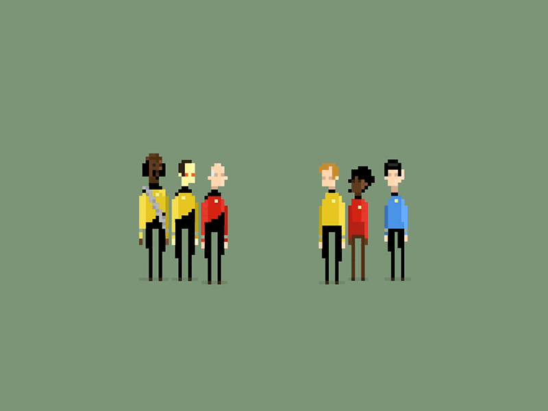 My Heroes in 8 Bit | Star Trek 8 bit 8 bit after effects animation kirk picard star trek