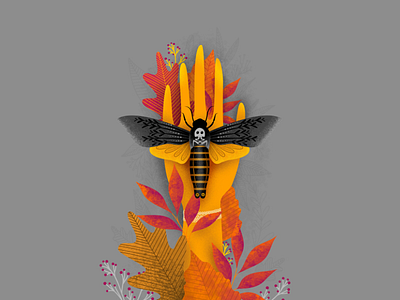 Autumn moth affinity art artist autumn design designer fall illustration illustrator moth nature print