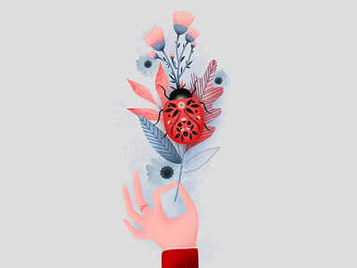 Lady bug affinity art artist design designer flowers illustration illustrator ipad nature plant print work