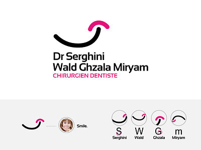 Dentist - logo brand brand identity branding dentist flat illustration logo logodesign minimal monogram pink smile