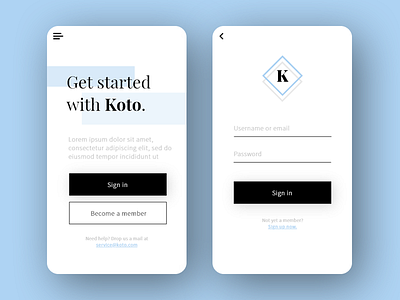 Mobile Login Screen Concept adobe xd angular blue daily 100 challenge daily ui dailyui login minimalist mobile app mobile ui overlapping overlay pastel colors photoshop sign in signup ui ux