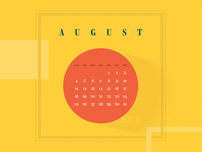 Calendar wallpaper August 2014 - Typofonderie
