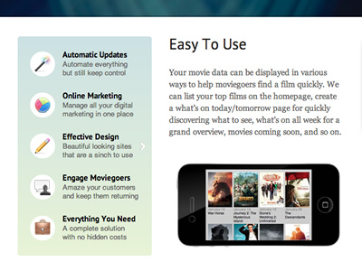 Movie Manager Features Segment blur crop gradient icons iphone segment ui web design website