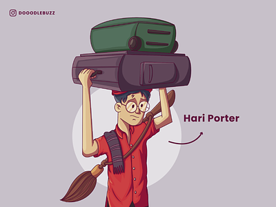 Indian Harry Potter branding character digital doodlebuzz graphic design harry potter hermione granger illustration indian indian cartoon lord voldemort motion graphics porter vector