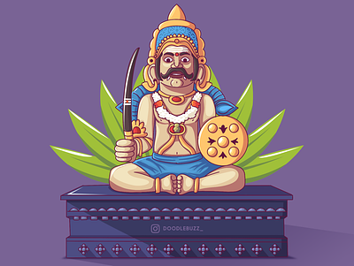 South Indian guardian deity "Ayyanar swami". character doodlebuzz god godillustration illustration indiangod procreateillustration southindia vectorart