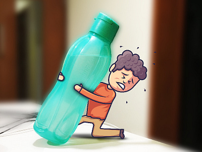 Photo Manipulation Illustration bottle boy illustration manipulation photo water