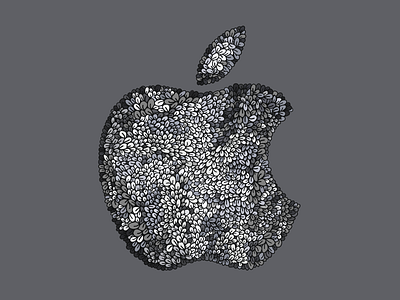 Apple Logo in Grey Leaves apple leaves leaves logo vector leaves