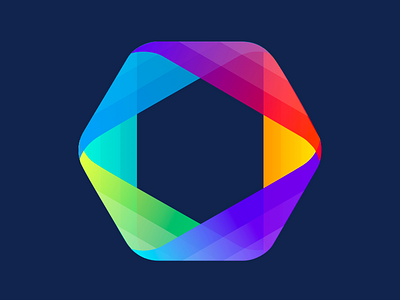 Multi-color hexagon product icon android icon crystal gem hexagon icon ios icon modern icon modern logo rainbow icon