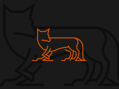 DAY 16, FOX. animal logo dailylogochallenge logo design monoline