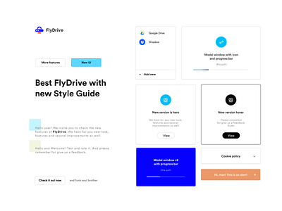 FlyDrive - Inviting landing page (Style Guide .beta) figma style guide styleguide web app