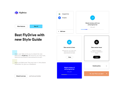 FlyDrive - Inviting landing page (Style Guide .beta)