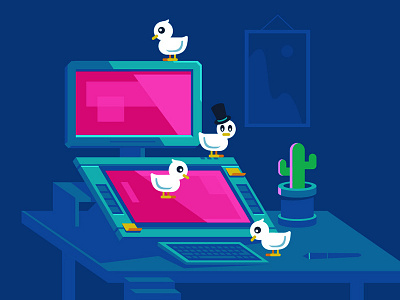 Ducks at work duck ducks illustration vector
