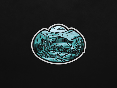 Oregon Collection : Portland branding bridges city design graphic illustration linework logo mountains oregon portland sticker vector