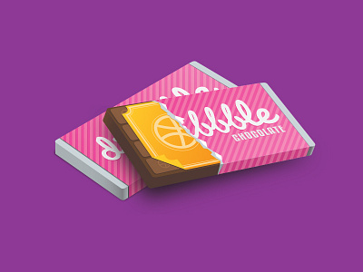 Dribbble Invite bar candy design dribbble flat golden illustration invite ticket wonka