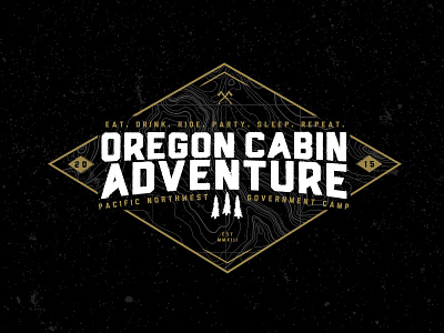 Oregon Cabin Adventure III Sticker adventure branding cabin logo mt hood oregon timberline typography vintage