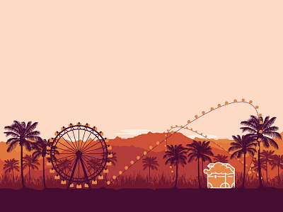 Coachella snapchat illustration branding coachella design flat illustration palm tree snapchat