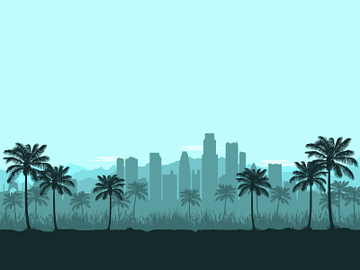 Los Angeles illustration branding design flat illustration los angeles palm tree snapchat