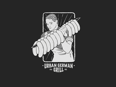 The Urban German Grill rework german illustration portland sausage typography