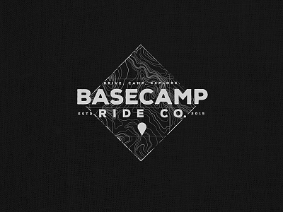 Base Camp Ride Co. brand mark branding graphic lines map mountains topography typography